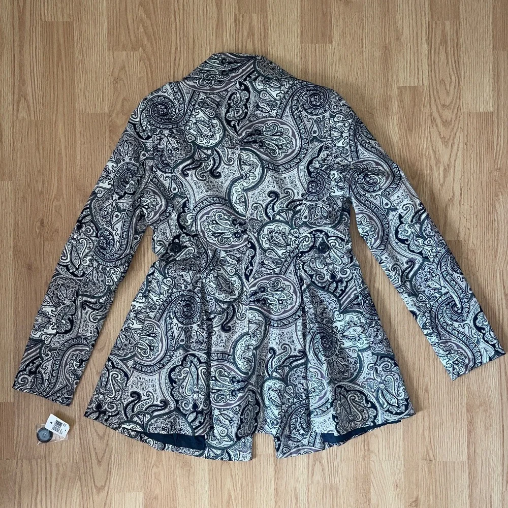 NWT ambition Paisley Print Button Up Fit and Flare Jacket / Coat Size Medium - Picture 9 of 9